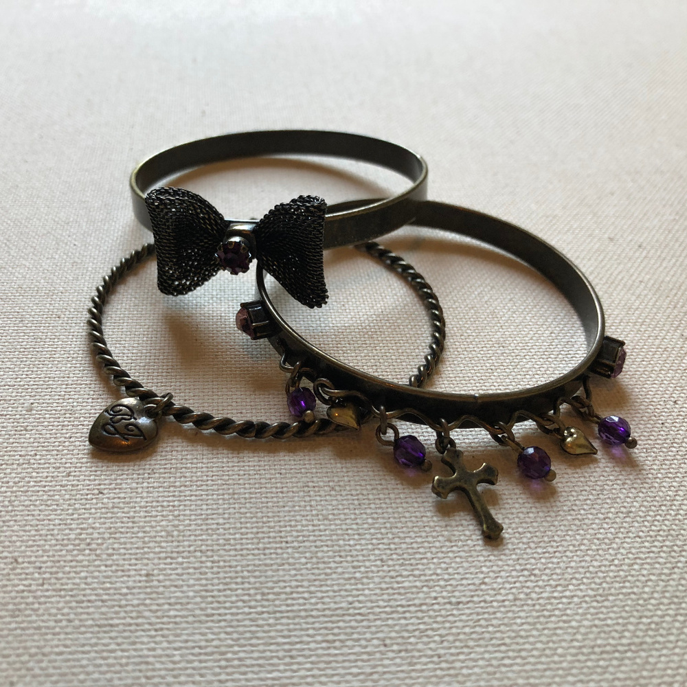 Betsey Johson Bronze Bangle Trio